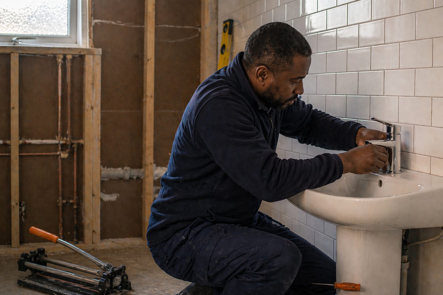 Leicester bathroom fitter plumbing in a new suite