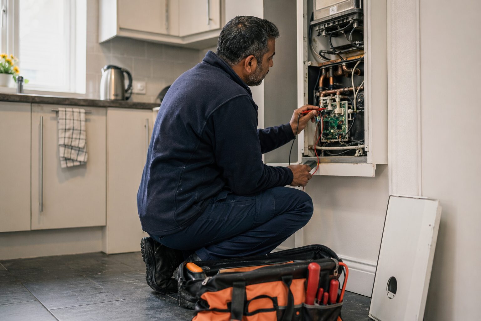 Leicester Gas Safe engineer diagnosing a boiler fault