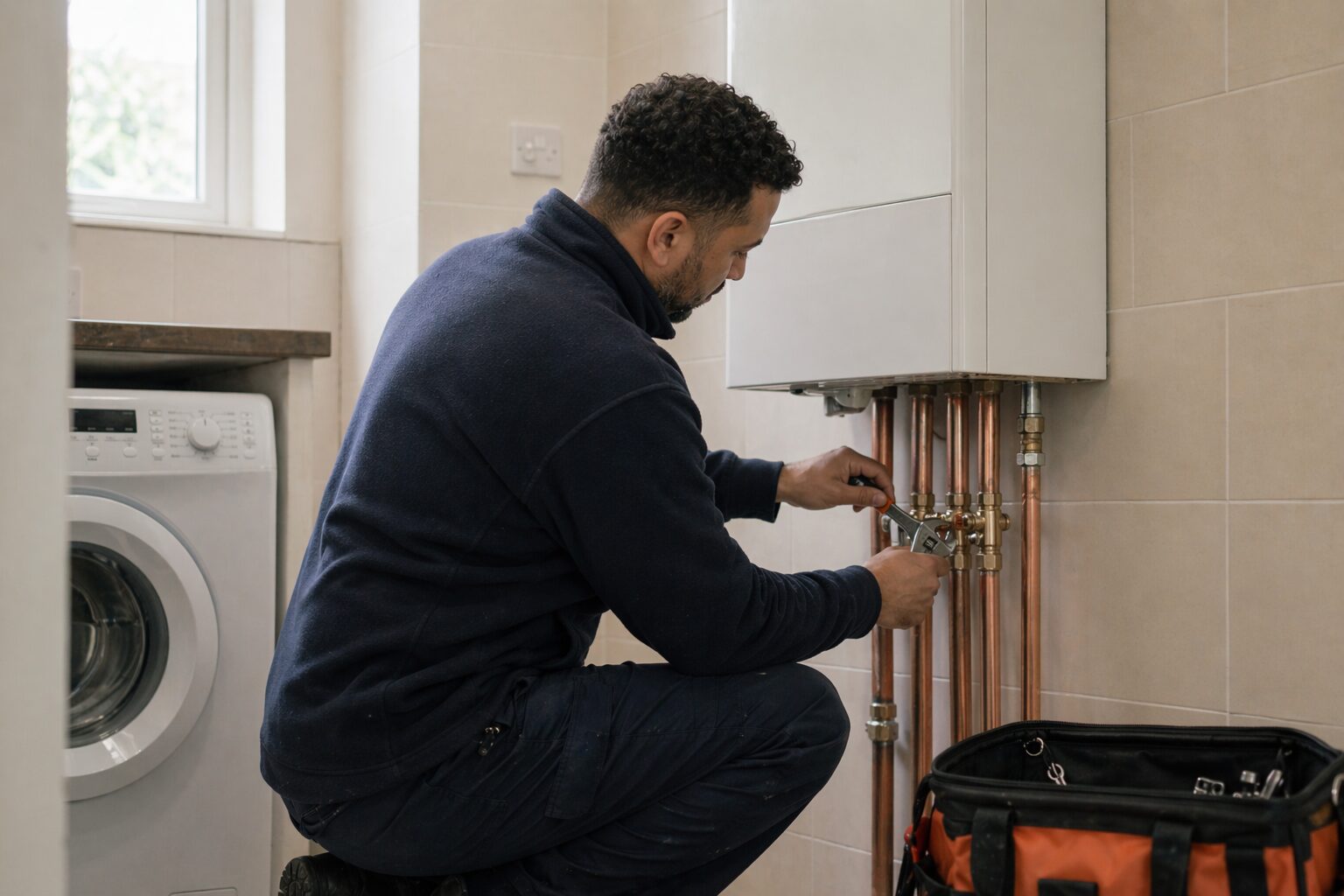 Leicester gas engineer installing a new combi boiler